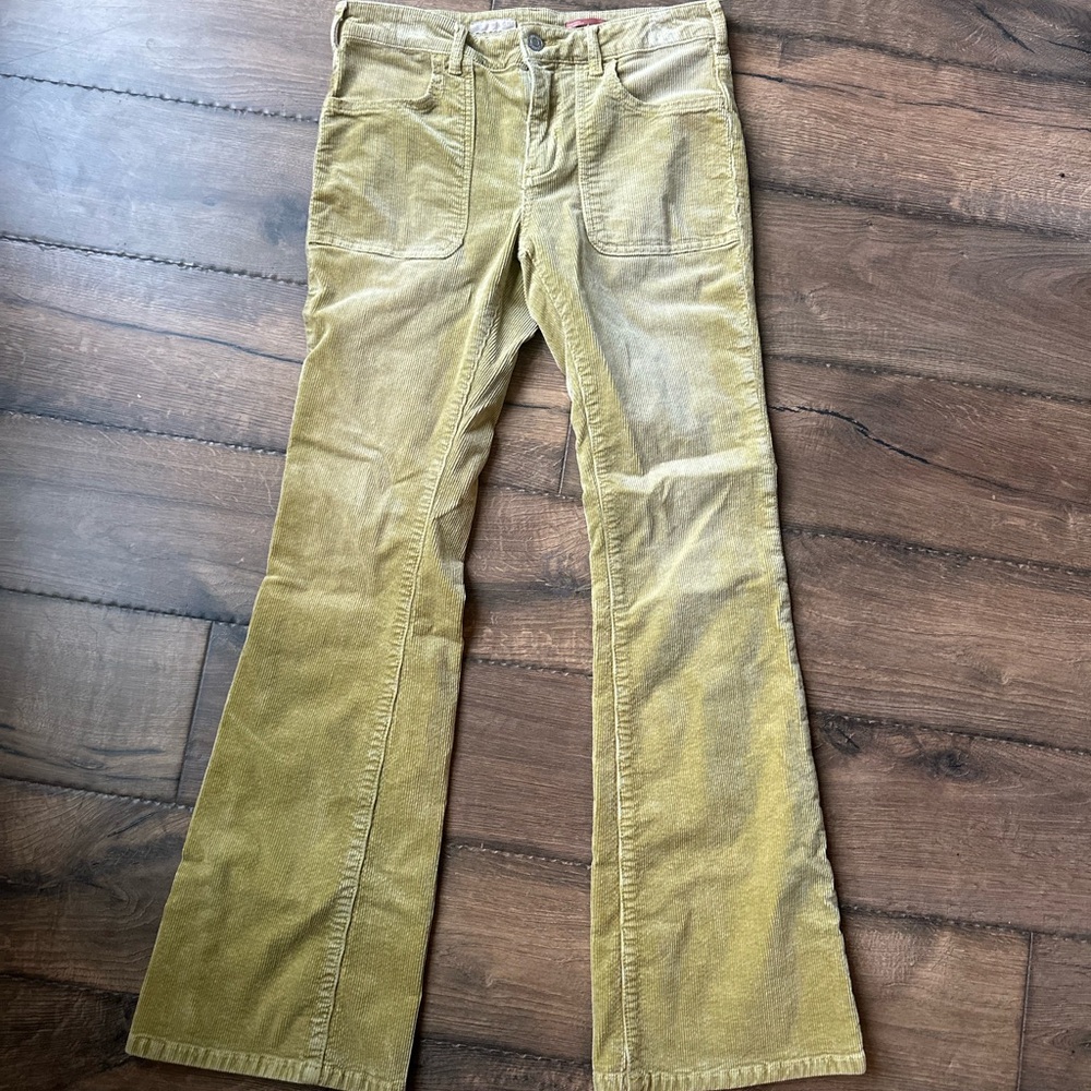 Pilcro Mustard Corduroy Trousers